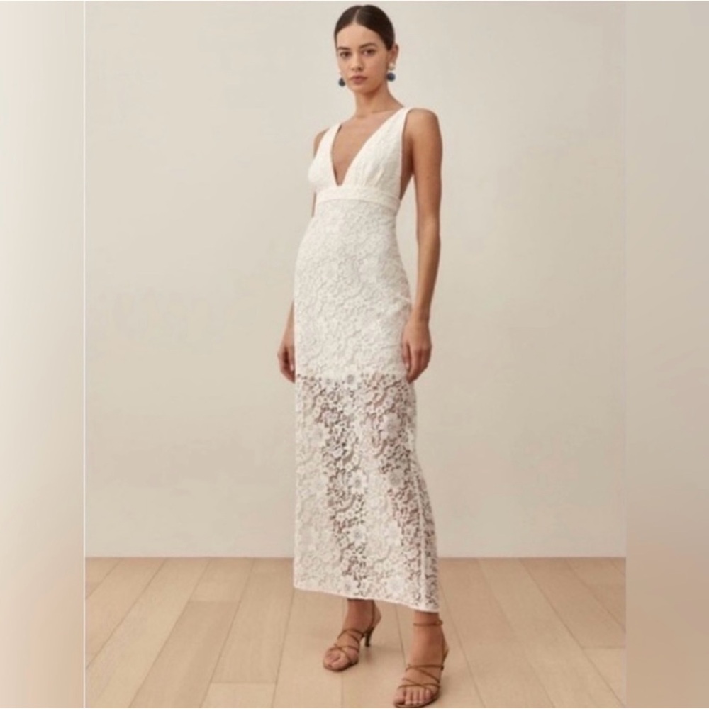 NWT Reformation Aigio sleeveless lace dress Ivory size 4